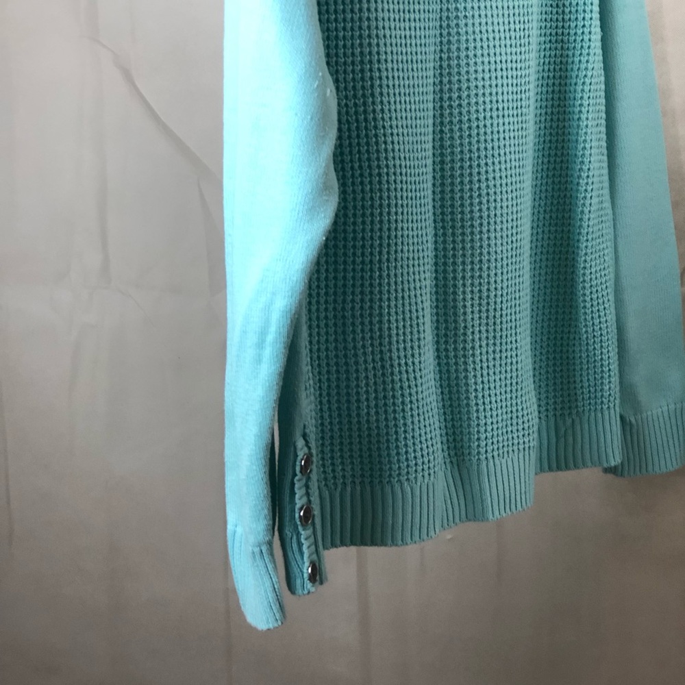 Ladies turquoise sweater.  Sweater brand is Karen Scott and the size is XL. - Picture 6 of 7